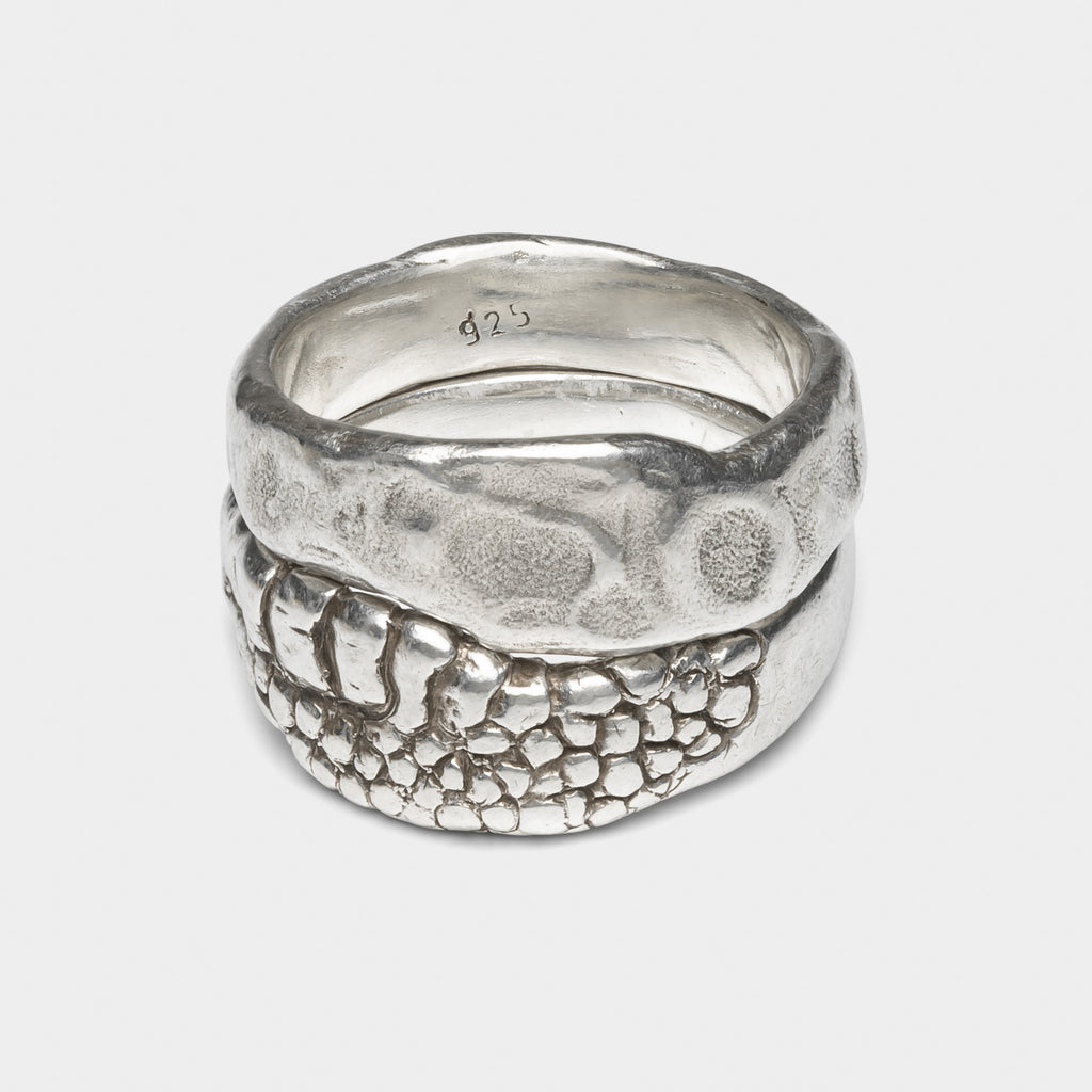 Silver Waves On Sand Ring