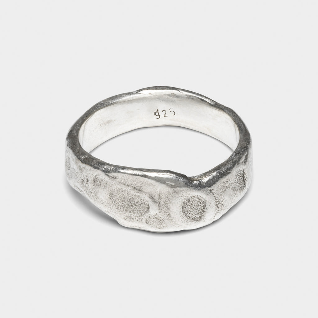 Silver Waves On Sand Ring