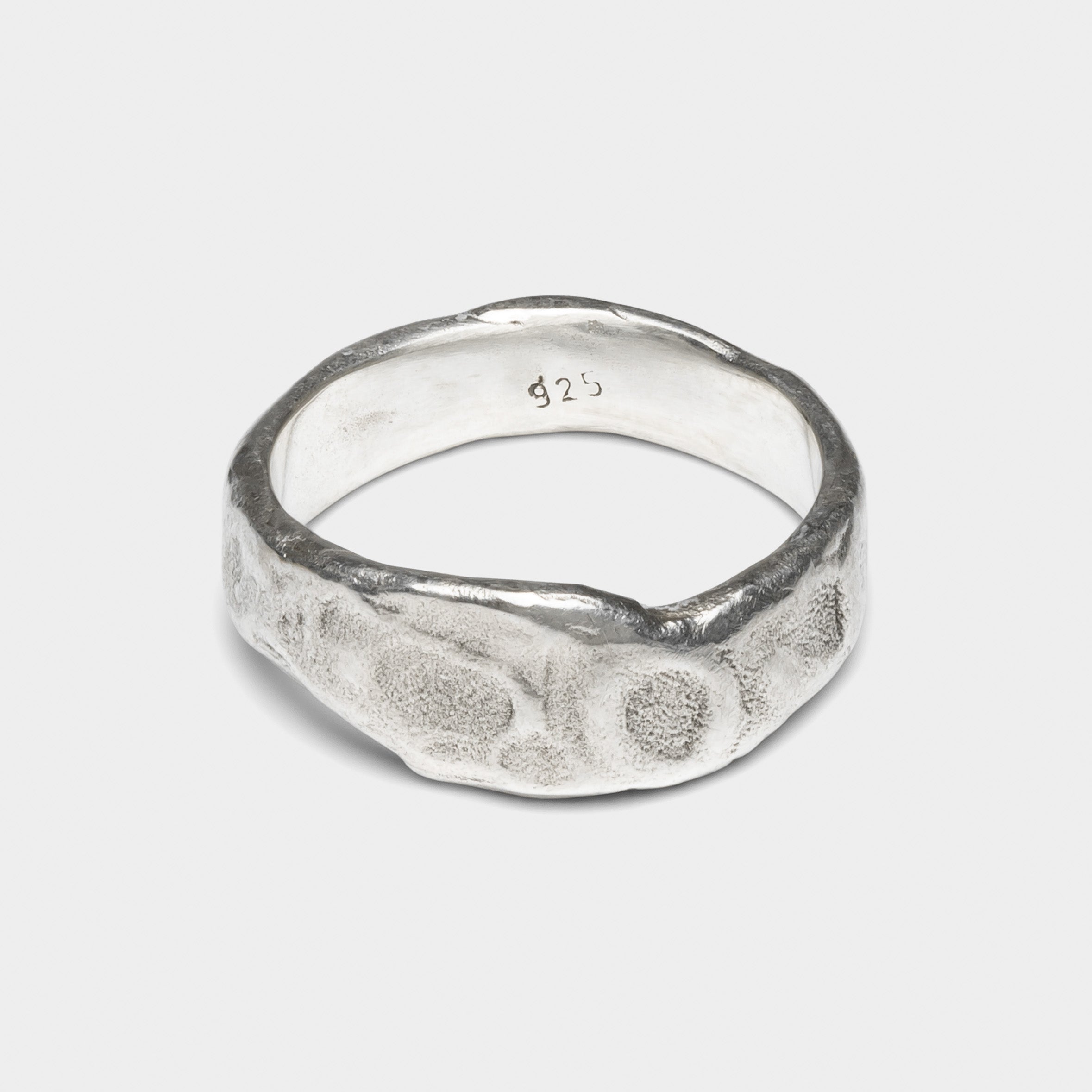 Silver Waves On Sand Ring
