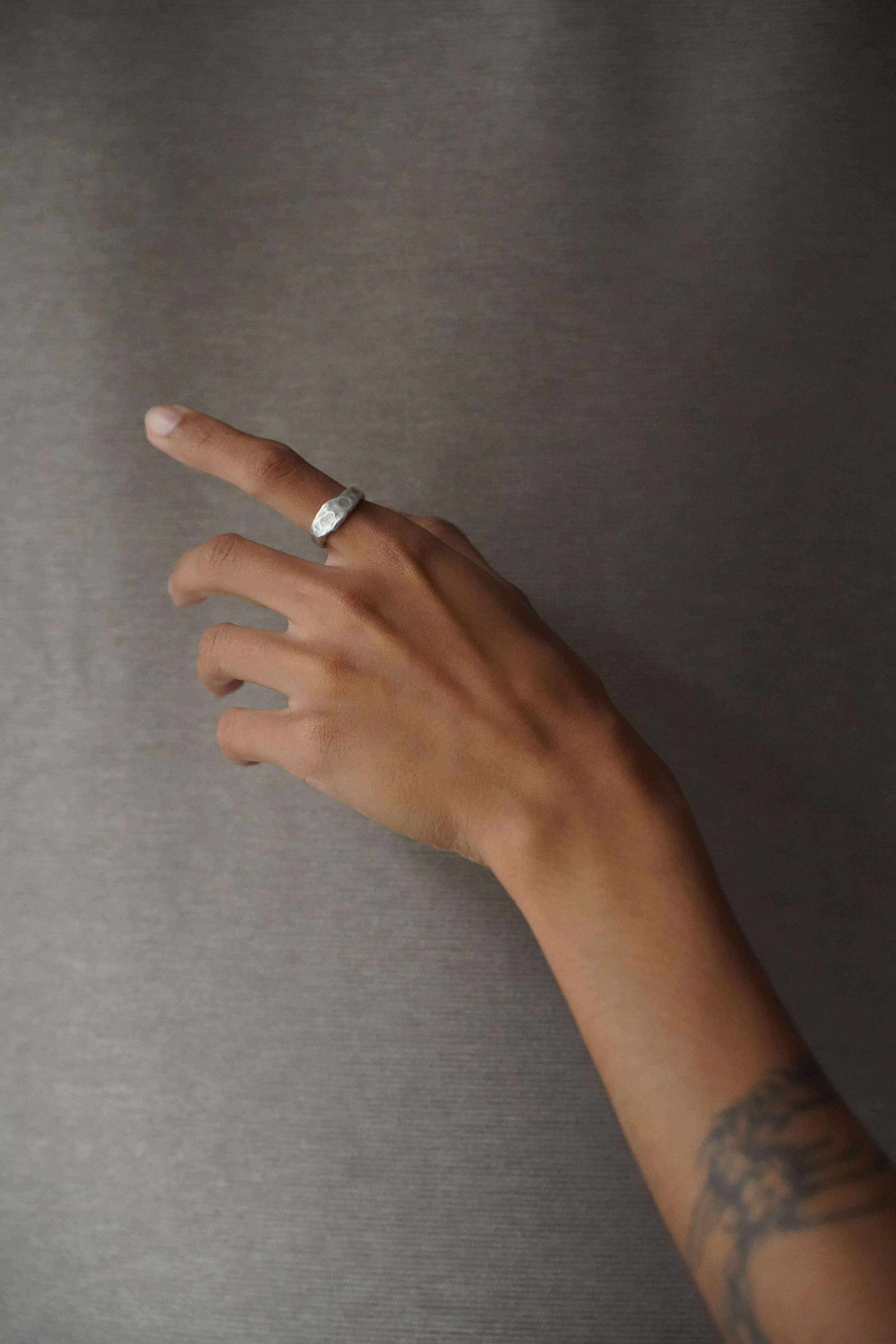 Silver Waves On Sand Ring